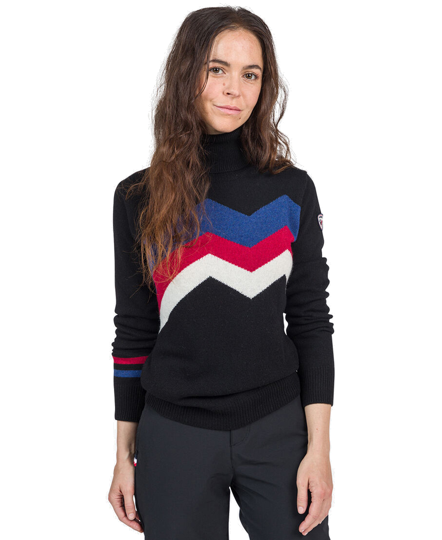 Womens Mountain Turtleneck Sweater Black